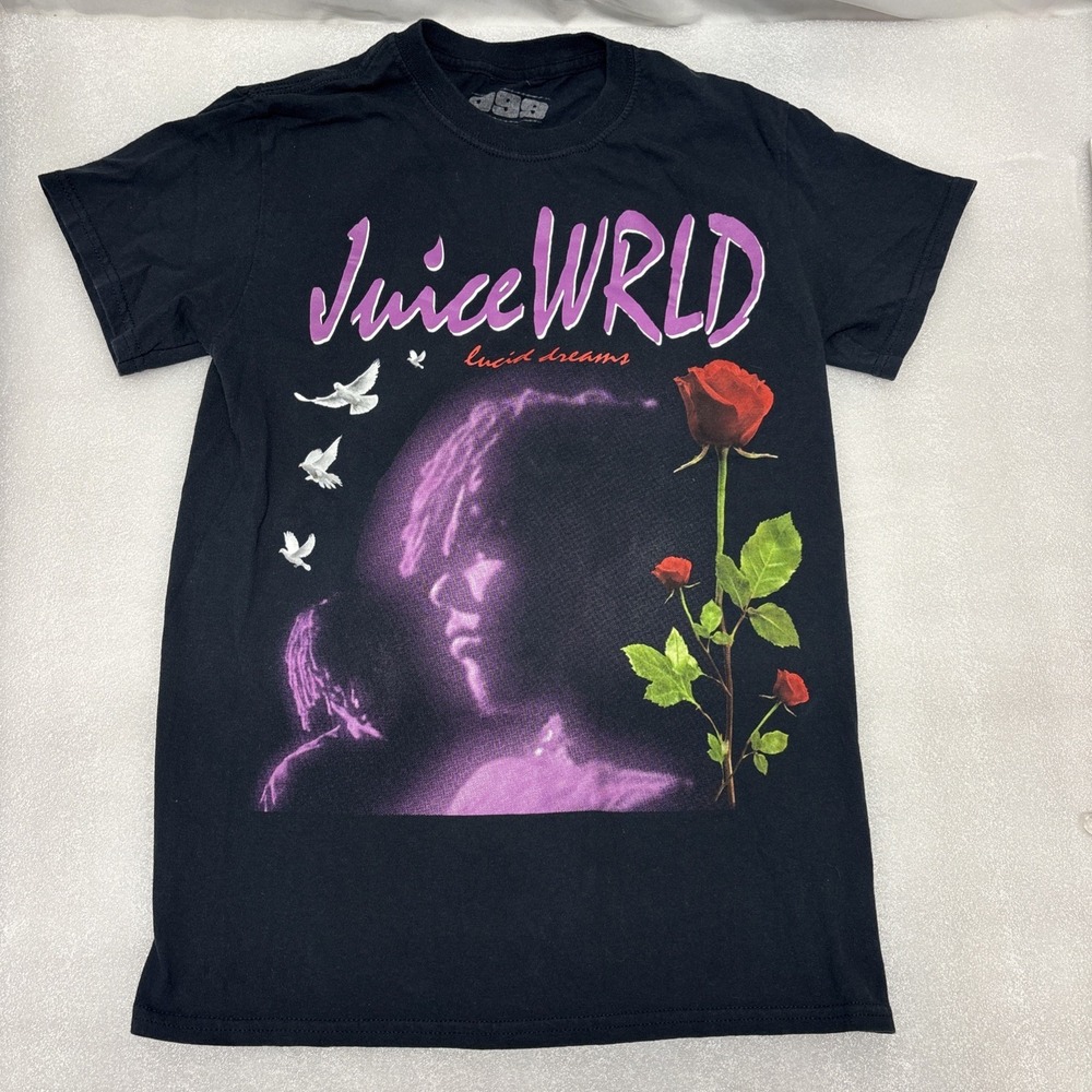 Juice Wrld 999 Lucid Dreams Size S Graphic Shirt‎ Merch Black  2018 Roses Rap